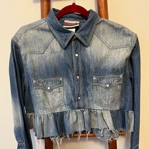 Urban Renewal denim long sleeve blouse.